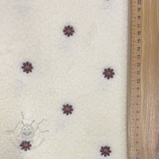 Tkanina za kapute TEDDY EMBROIDERY Mini ecru