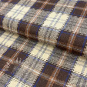 Pamučna tkanina YARN DYED CHECK BRUSHED brown