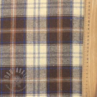 Pamučna tkanina YARN DYED CHECK BRUSHED brown